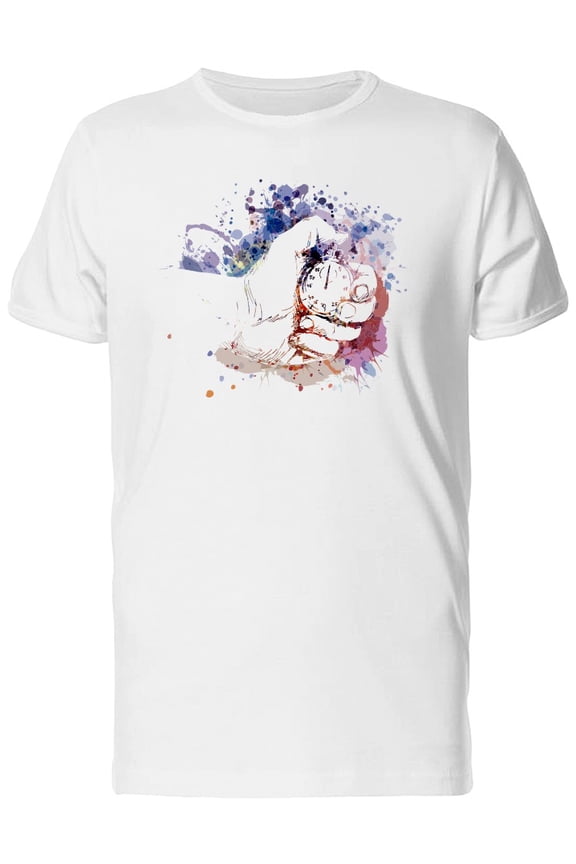 Paint Splash Stopwatch T-Shirt Men -Image by Shutterstock, Male XX-Large