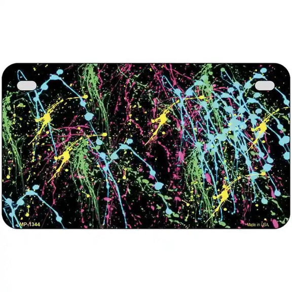 Paint Splashes Novelty Metal License Plate 7" x 4" Motorcycle (MP)