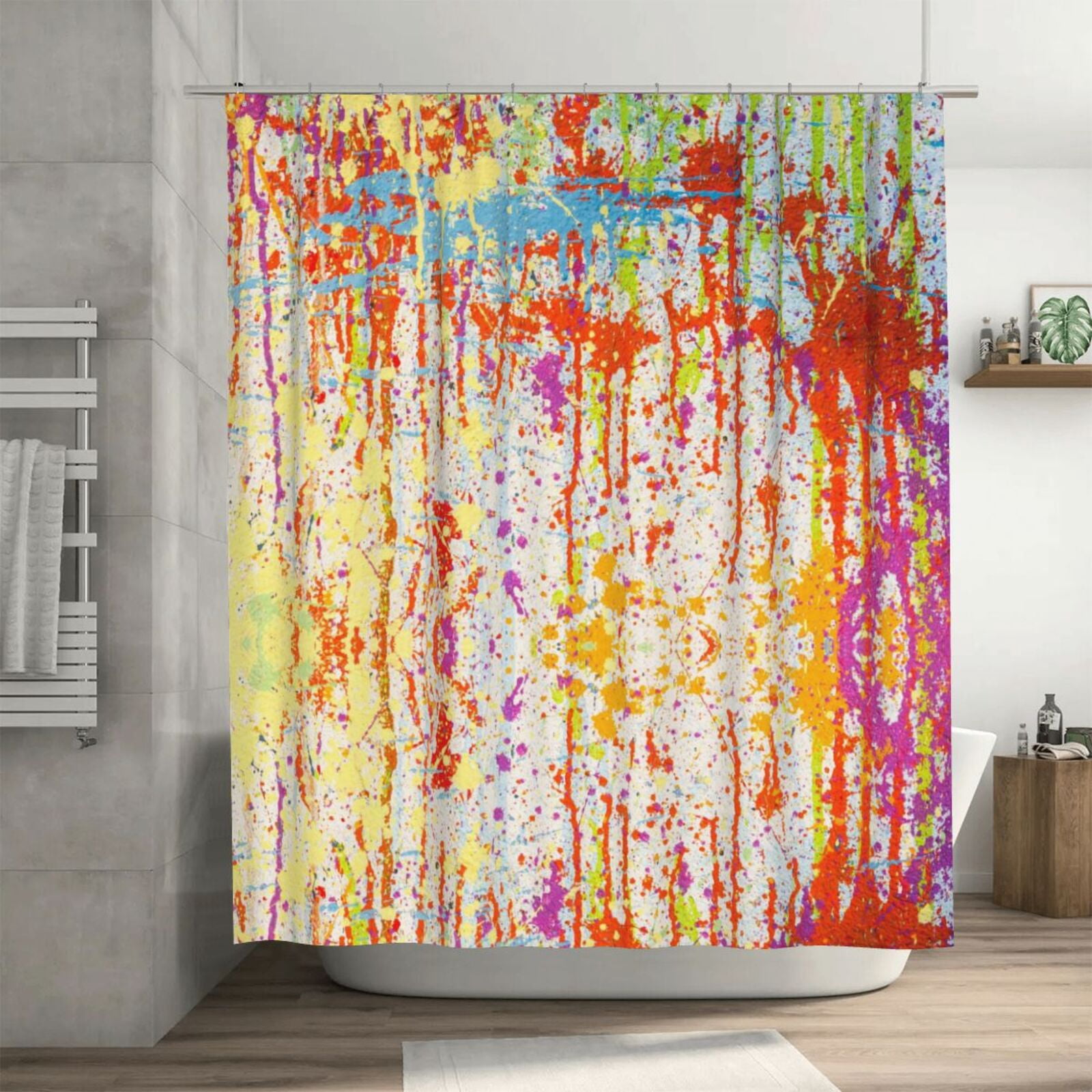 Paint Splashes Splash Pattern Shower Curtain, Drop Color Waterproof ...