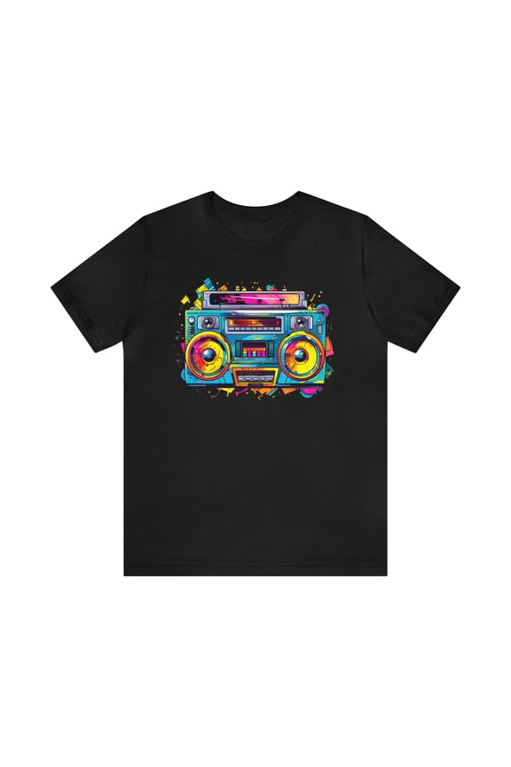 Paint Splatter Boombox 90's Unisex Jersey Short Sleeve Tee