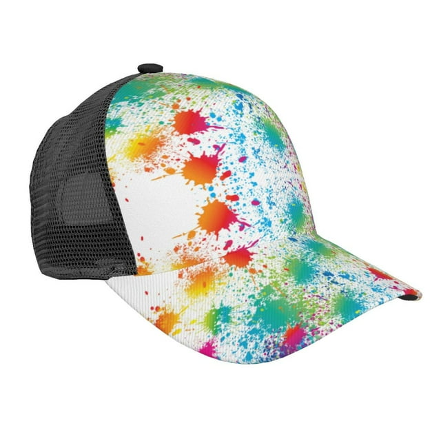 Paint Splatter Colorful Print Baseball Cap Outdoor Activities Summer