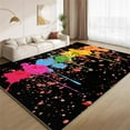 thumbnail image 1 of Paint Splatter Graffiti Rug 4x7ft Area Rugs Modern Colorful Paint Rugs Ultra Soft Washable Carpet with Non Slip Backing for Living Room Bedroom Gameroom Study Office Home Decor Mat, 1 of 6