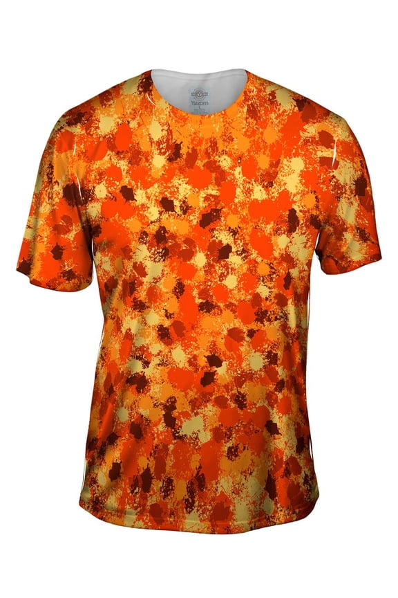 Paint Splatter Madness Orange Mens T-Shirt All Over Print