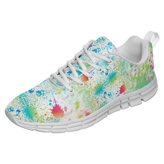 Paint Splatter Shoes for Men Women Running Sneakers Breathable Casual Sport Tennis Shoes White Size 12