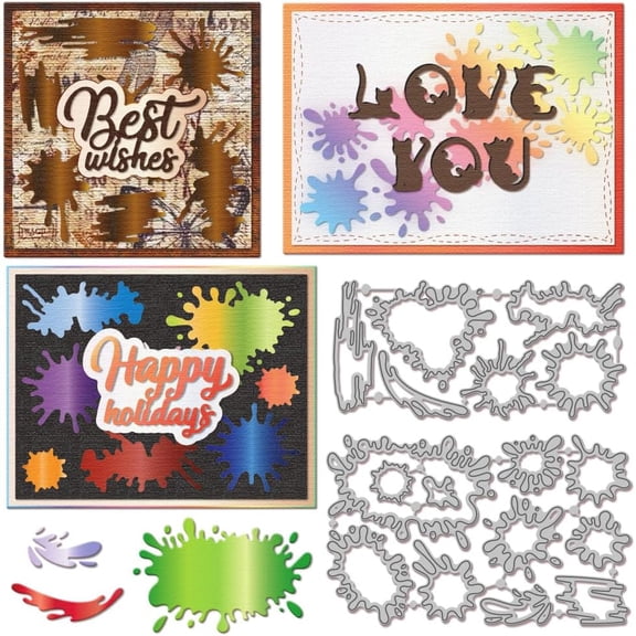 Paint Splatter Stains Cutting Dies DIY for DIY Scrapbooking Metal Art Painting Cut Dies Stains Background Die Cuts DIY for Card Making Embossing Photo Album Craft Decor