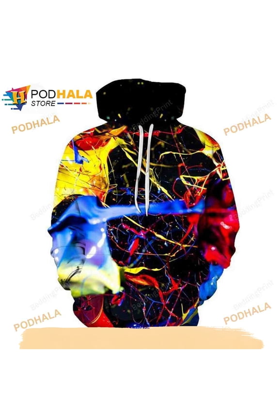 Paint Splatter T-Shirt 3D Hoodie