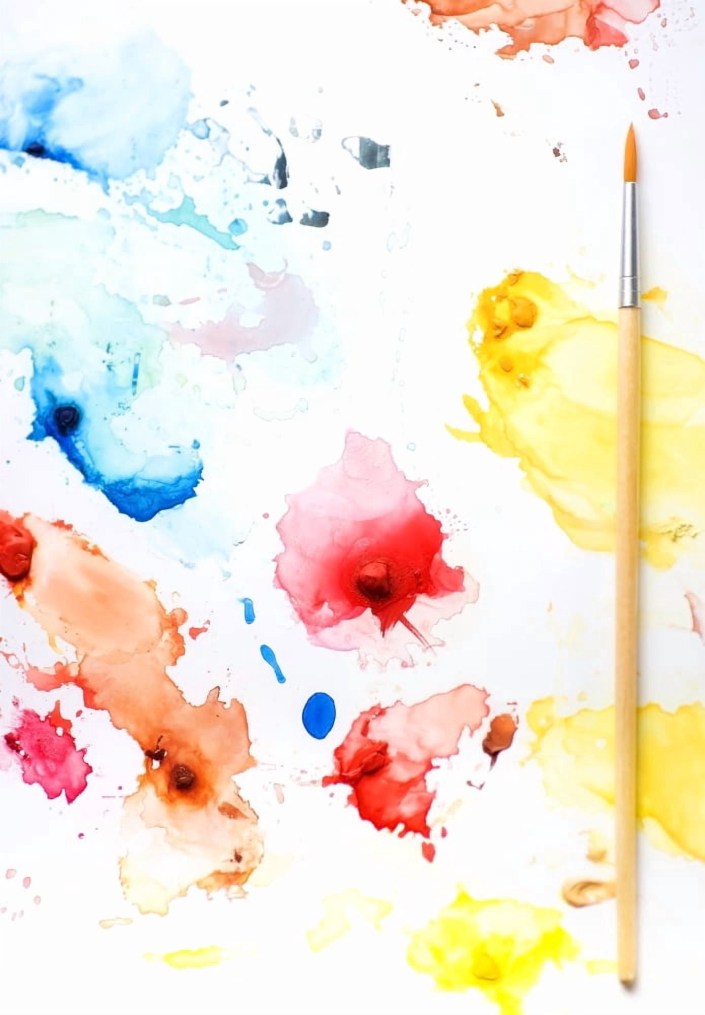 Paint Splatters And Paint Brush Canvas Art - Chris and Kate Knorr Design Pics (12 x 18)