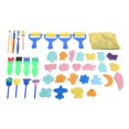 thumbnail image 2 of 57Pcs Sponge Paint Brushes Letters Stamp Kits With Apron For Early Learning Toddlers, Variety Of Brush Shapes And Sizes, Cultivate Children's Interest, Strengthen Hand Muscles 2 of 14