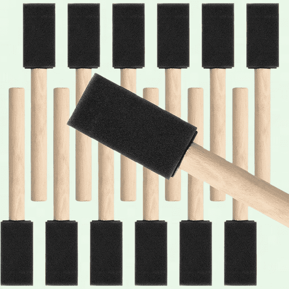Paint Sponges Set, 12 Pack 1 Inch Poly Foam Brushes for Painting and Cleaning