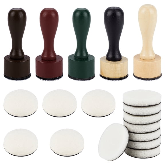 Paint Sponges Shapes Sponge Painting Stamper with Wood Handle for Toddlers Assorted Pattern Mixed Color 78~79x30mm DIY