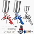 Paint Sprayer 3 Pcs Set, HVLP Spray Gun for House Painting Walls