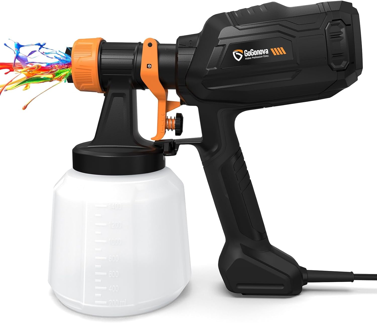 Paint Sprayer, 700W HVLP Paint Gun with Cleaning & Blowing Functions, 4
