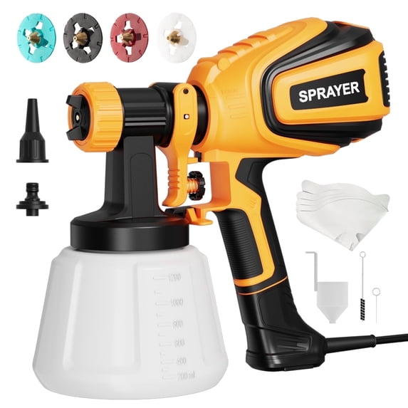 Spray Pattern Gun Fine VONFORN Paint Sprayer, 700W HVLP Spray Gun, 4 Nozzles, 3 Patterns, Easy ...