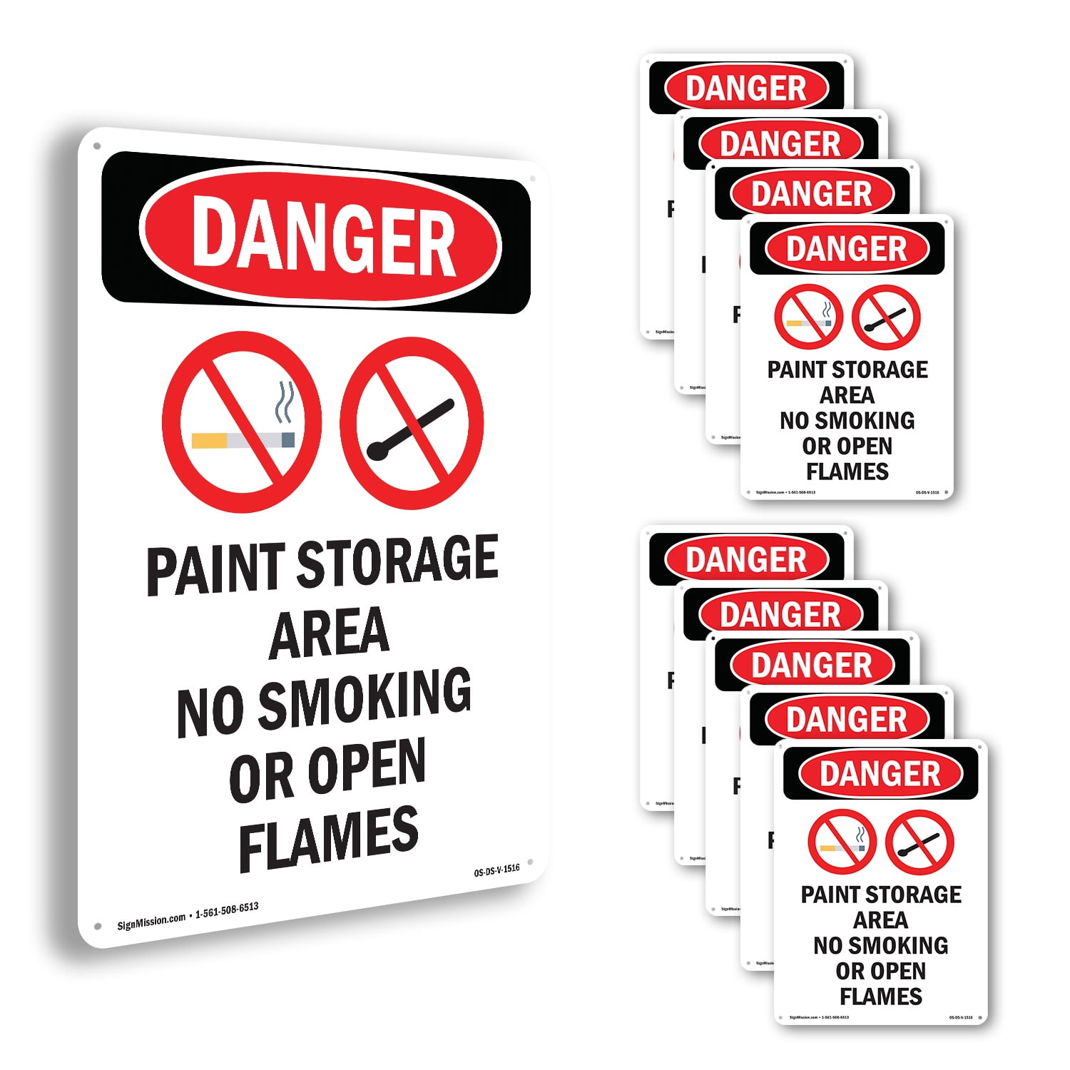 Paint Storage Area OSHA Danger Aluminum Sign 10 Inch x 7 Inch - 10 Pack ...