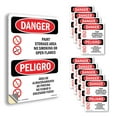 thumbnail image 1 of Paint Storage No Smoking Flames Bilingual OSHA Danger Vinyl Decal Label 5 Inch x 3.5 Inch - 10 Pack, 1 of 6