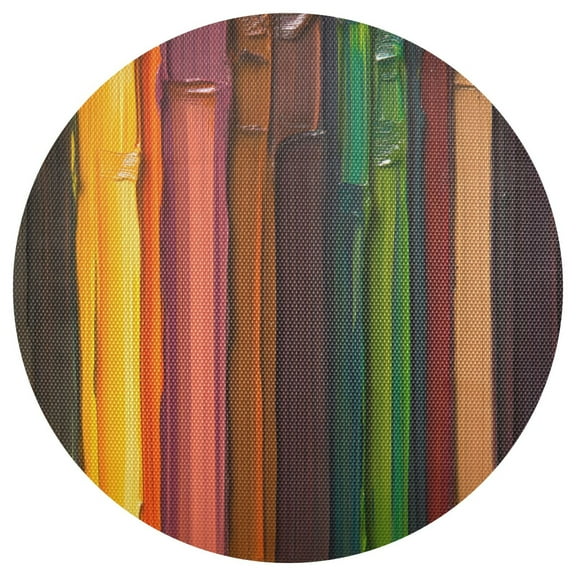 Paint Stripes 15.4in Diameter PVC Plate Mat, Heat-Resistant and Cuttable, Kitchen Decor