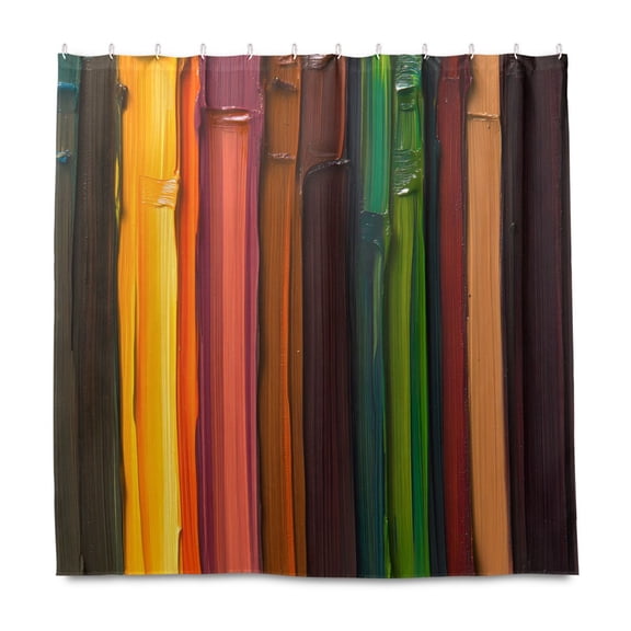 Paint Stripes 72x72 Waterproof Shower Curtain Liners Durable Metal C-Hooks Fade-Proof Thermal Print Anti-Splash