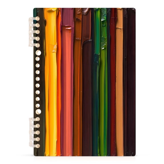 Paint Stripes A5 8.3x5.7in PP Notebook, Adjustable Rings, 60 Sheets, Diary or Journey Note