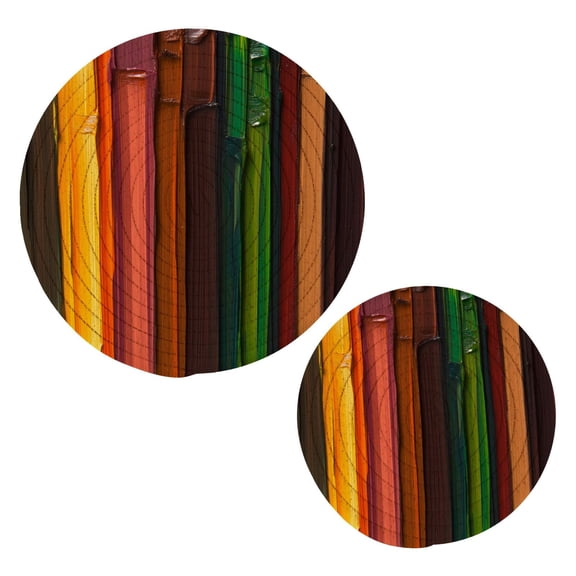 Paint Stripes Trivets Potholders Cotton Braided Potholders Heat-Resistant Pads 7.09'' and 9.45''