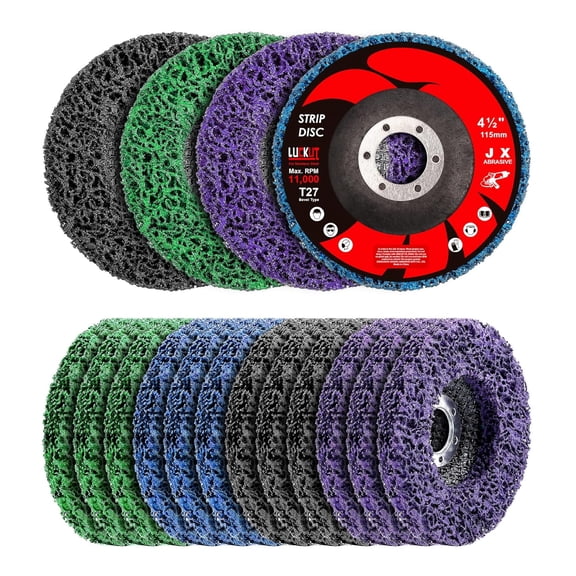 Paint Stripper Discs for Angle Grinder, 4-1/2" x 7/8", 12-Pack, Multi-Surface Rust and Paint Removal Wheels for Metal and Wood