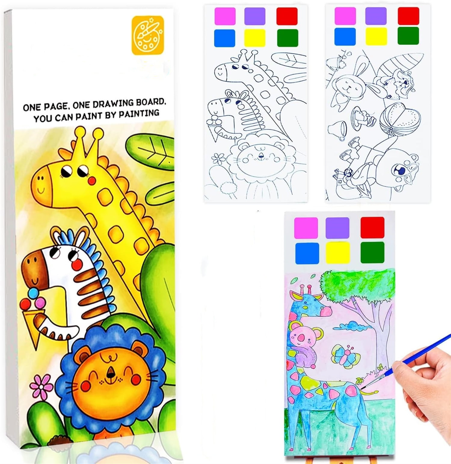 Paint Supplies for Kids,Bexikou Pocket Watercolor Painting Book for Kids,Watercolor Paint Book