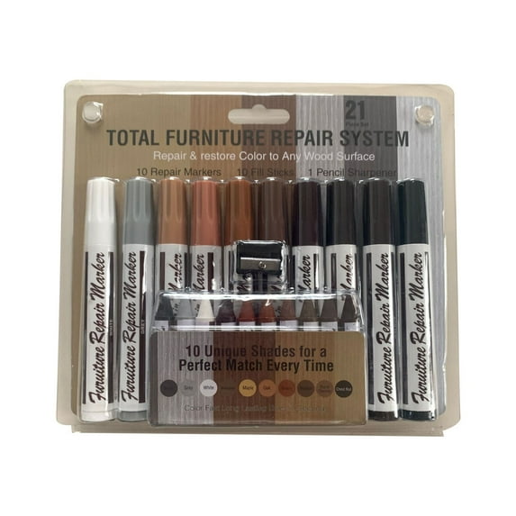 Paint Touch-Up Pen Set, Furniture Floor Scratch Repair Pen Touch-Up Pen Walnut Color Furniture Pen Crayon Furniture Scratch Repair Marker Paint Pen Floor Pen 2.5Ml, Multicolor(Brown7,5.3x0.8")