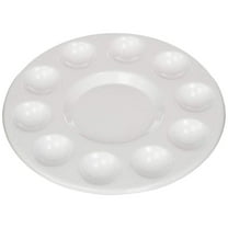 Paint Tray Palettes for Artist, Plastic White Palettes for Beginner, Paint Holder, Paint Supplies, Round Design Paint Tray for ArtsCrafts & Sewing, 1 Pack, 6.7 Inches