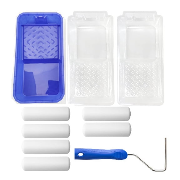 Paint Tray Set Includes 4in Mini Rollers Disposable Pan Liners Small Paint Tray Ergonomic Handle Ideal Kit