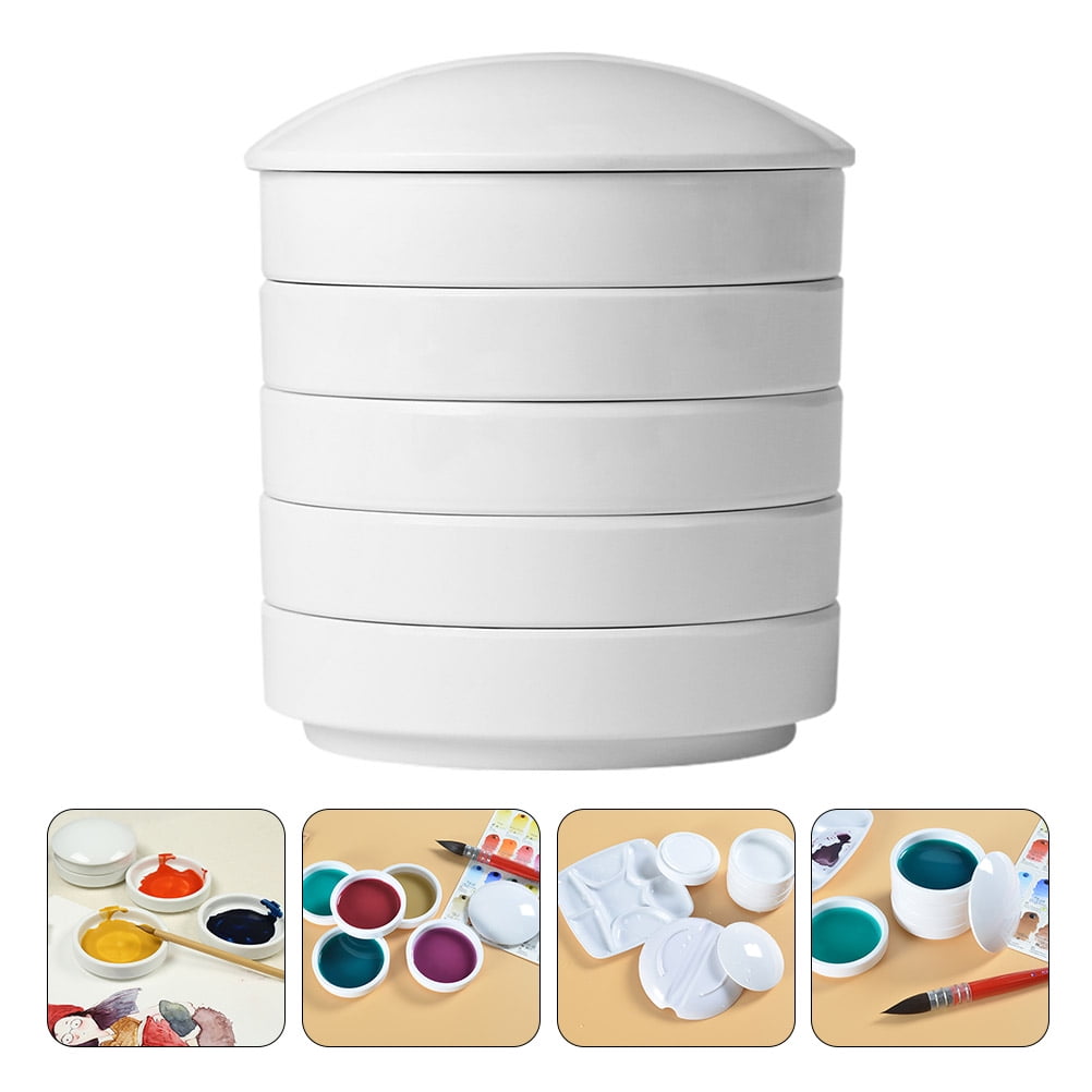 Supvox Ceramic Ink Dish White for Painting Stable Performance Easy Cleanup