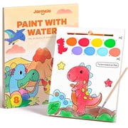 Jar Melo Paint with Water Books, Mess Free Dinosaur Watercolor for Toddlers Ages 1-6, Portable Travel Art Craft Gift with Brush