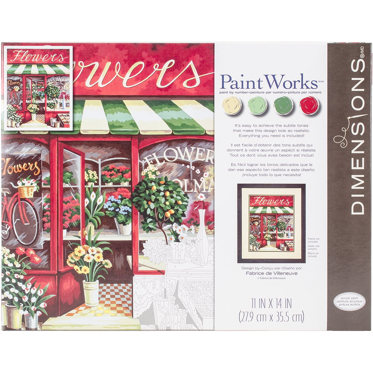 Paint Works Paint By Number Kit 11"X14"Flower Shoppe