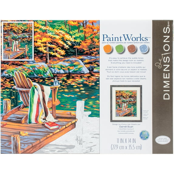 Paint Works Paint By Number Kit 14"X11"-Golden Pond