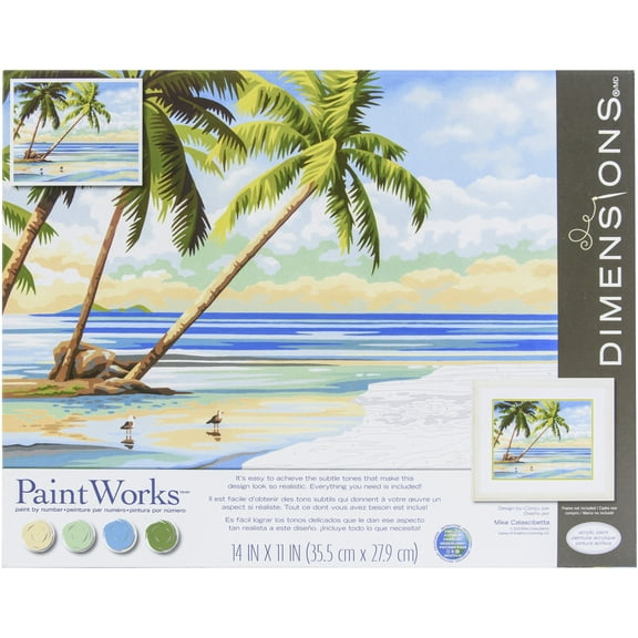 Paint Works Paint By Number Kit 14"X11"-Tropical View