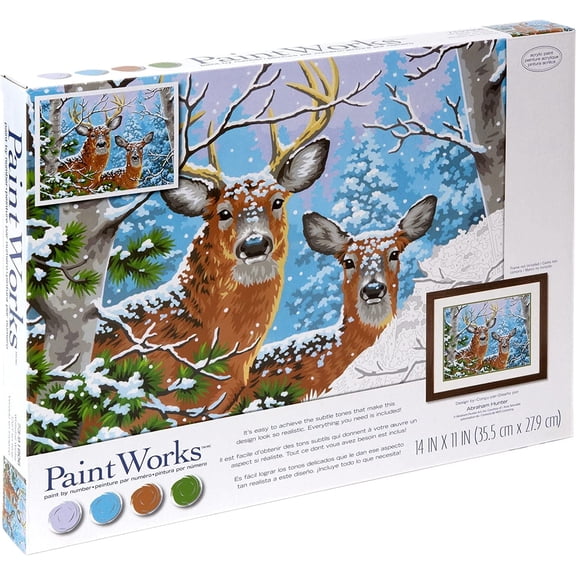 Paint Works Paint By Number Kit 14"X11"-Whitetail Winter