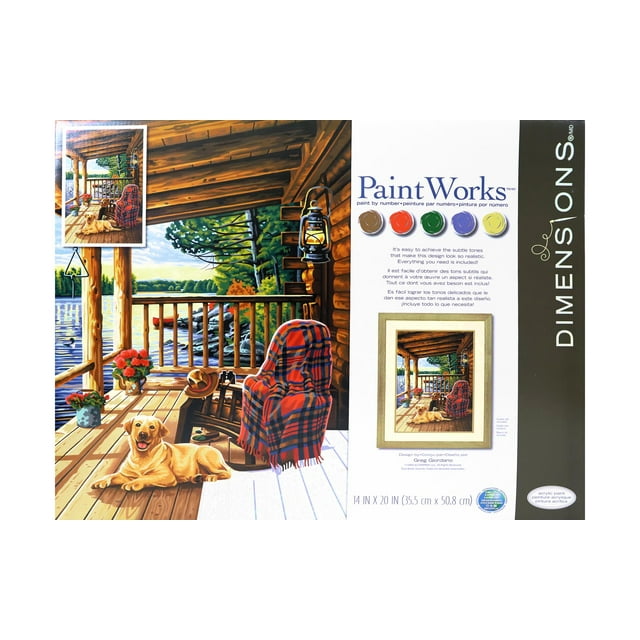 Paint Works Paint By Number Kit 14"X20"Log Cabin Porch