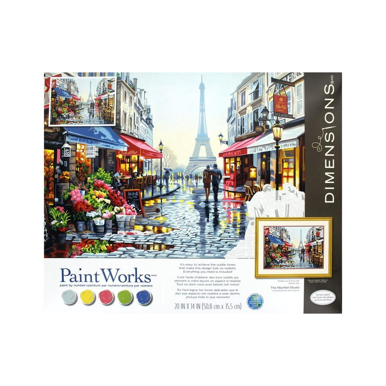 Paris Flower Street - Paint by Number Kit for Adults DIY Oil