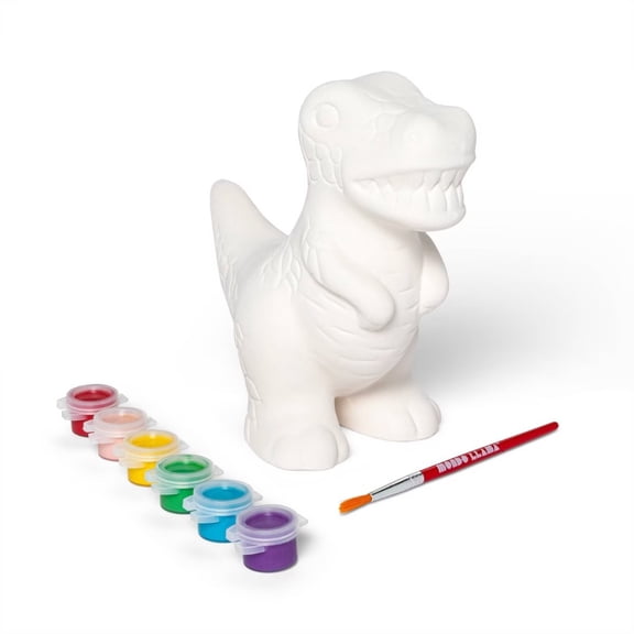 Paint-Your-Own Ceramic Dinosaur Craft Kit -  Art Kit with Paint & Brush, Ages 8+