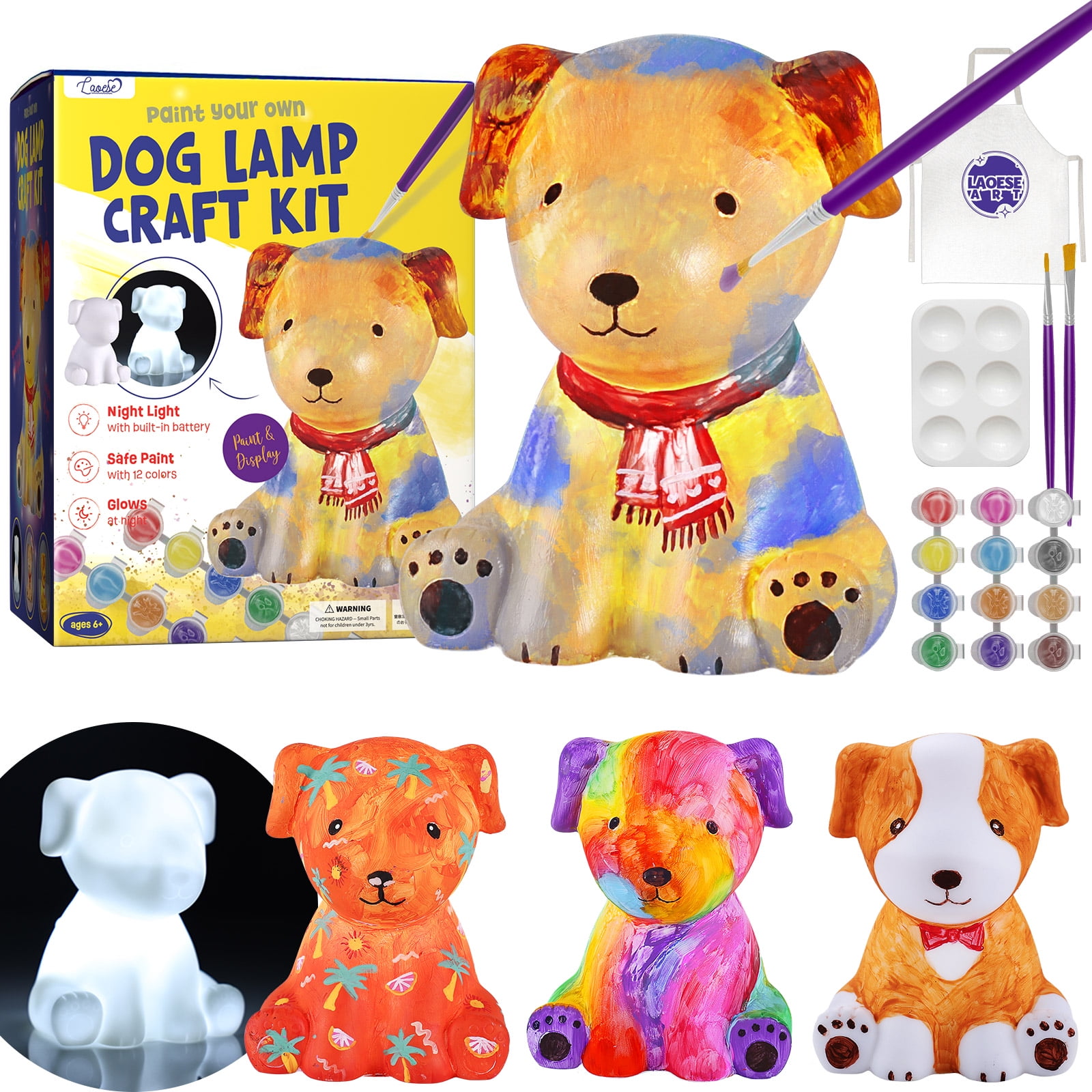 Paint Your Own Dog Lamp Kit, Art Supplies Arts & Crafts Kit, Painting