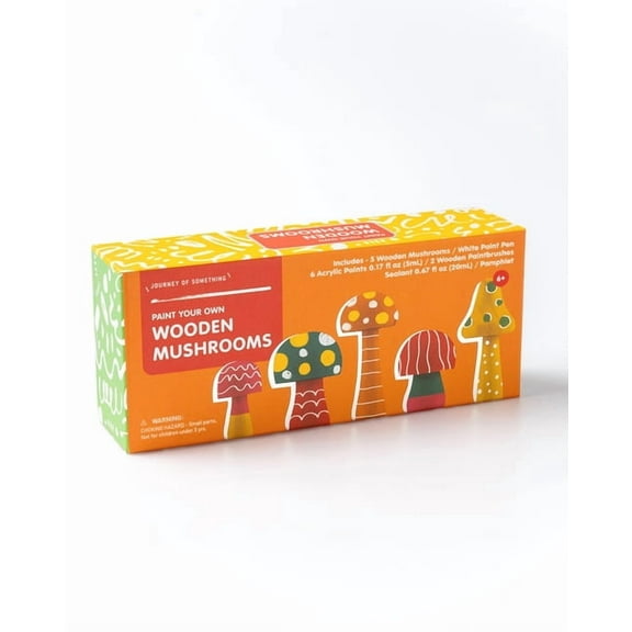 Paint Your Own Wooden Mushrooms Kit - DIY Craft Set - Fun Activity for Kids & Adults, (Hardcover)