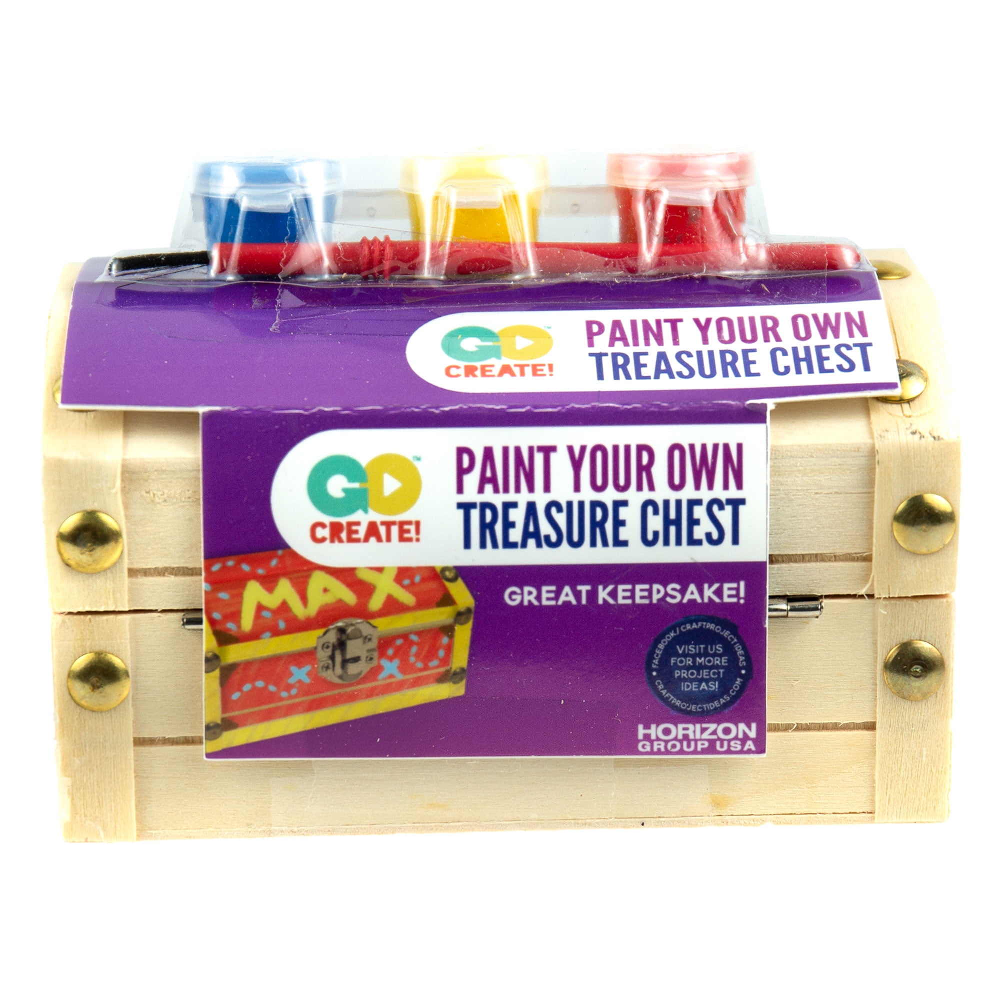 Paint Your Own Wooden Treasure Chest by Horizon Group USA
