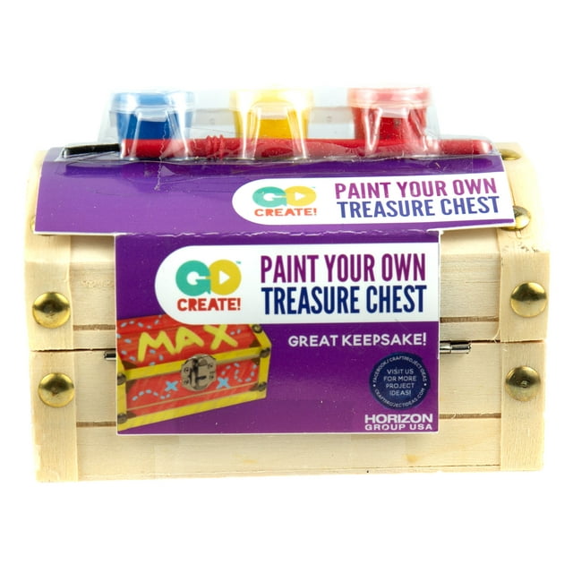 Paint Your Own Wooden Treasure Chest by Horizon Group USA