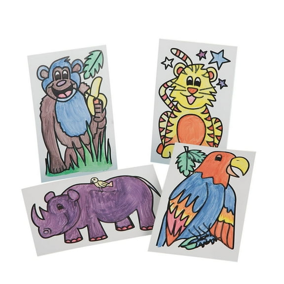 Paint-a-Dot Jungle Animals Craft Kit (Pack of 48)