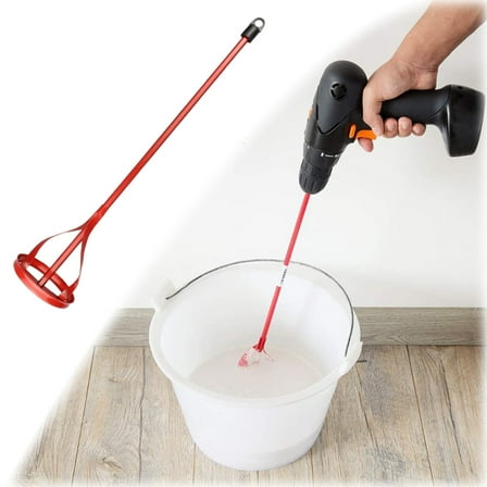 Paint and Mud Mixer for Drill - Mixes 1 to 5 Gallons - Reinforced Weld - Non Hex Head - Easy Clean - Paint Mixer Attachment