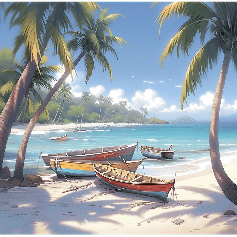 Paint by Number DIY Paint by Numbers Kit for Kids & Adults Beginner DIY Acrylic Painting Kits, 16x20 inch （Beach）