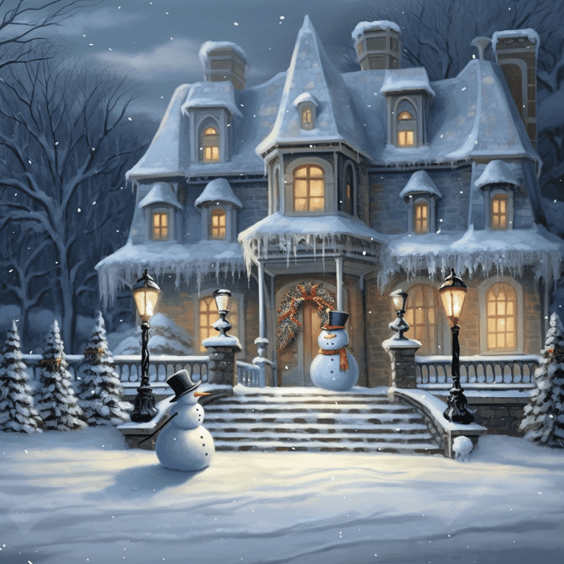Paint by Number DIY Paint by Numbers Kit for Kids & Adults Beginner DIY Acrylic Painting Kits, 16x20 inch （Castle in the Snow）