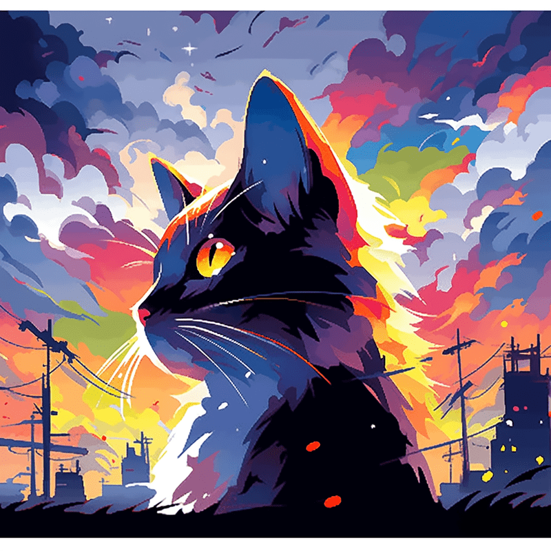 Paint by Number DIY Paint by Numbers Kit for Kids & Adults Beginner DIY Acrylic Painting Kits, 16x20 inch （Cat）
