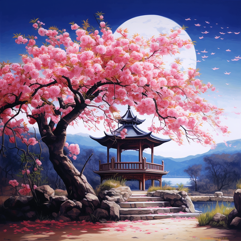 Paint by Number DIY Paint by Numbers Kit for Kids & Adults Beginner DIY Acrylic Painting Kits, 16x20 inch （Cherry Blossom Tree）