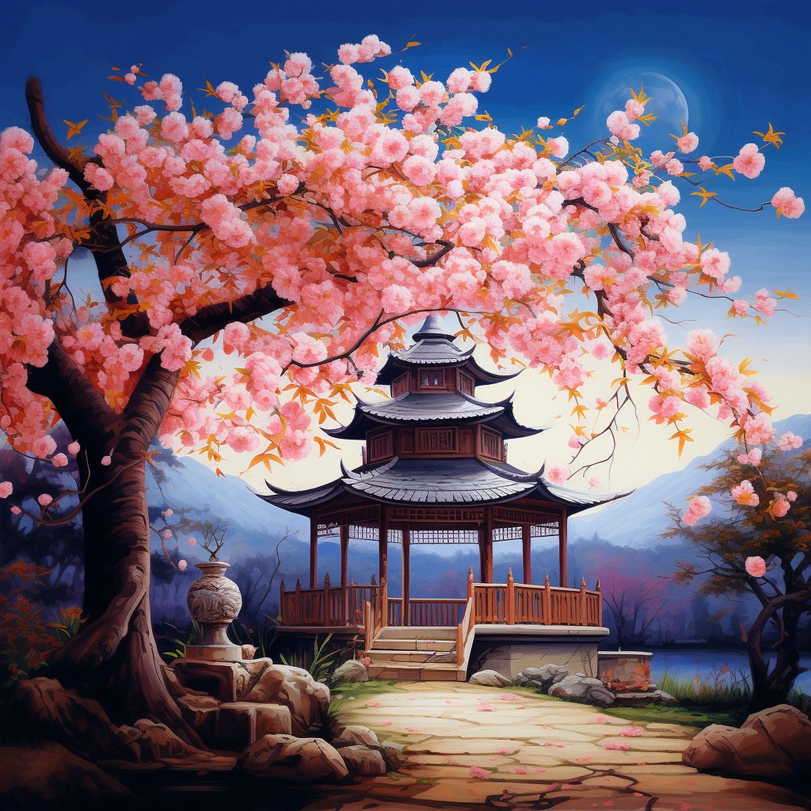 Paint by Number DIY Paint by Numbers Kit for Kids & Adults Beginner DIY Acrylic Painting Kits, 16x20 inch （Cherry Blossom Tree）