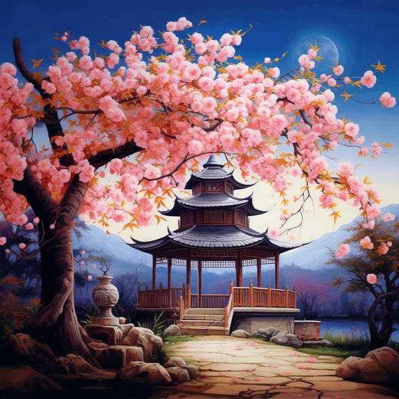 Paint by Number DIY Paint by Numbers Kit for Kids & Adults Beginner DIY Acrylic Painting Kits, 16x20 inch (Cherry Blossom Tree)