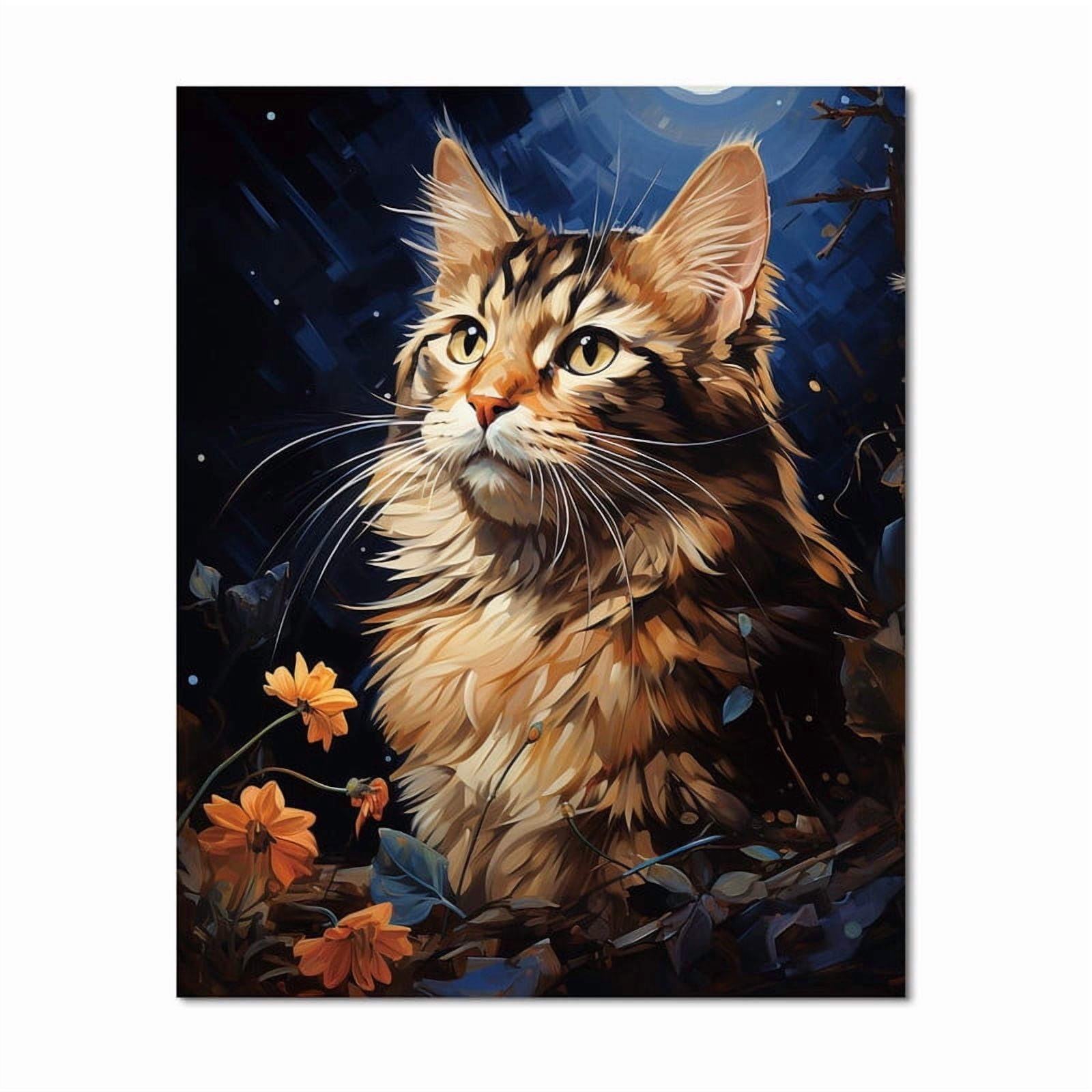 Paint by Number DIY Paint by Numbers Kit for Kids & Adults Beginner DIY Acrylic Painting Kits, 16x20 inch Christmas gifts（Cat）